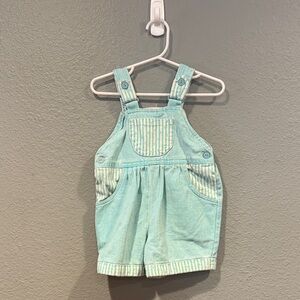 VINTAGE Bonjour Blue and White Striped Overalls for Casual Wear